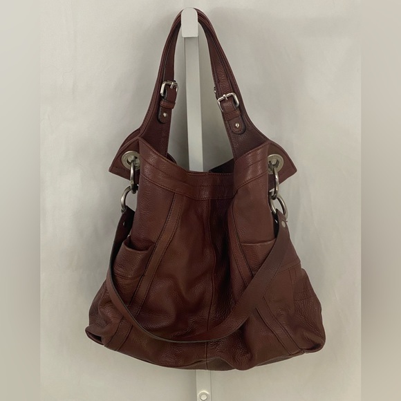 EUC B. Makowsky Leather Brown Sloughy Shoulder Bag - Picture 16 of 16